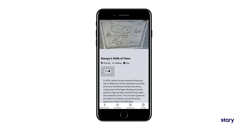The Snoopy’s Walk of Fame app built with STQRY.